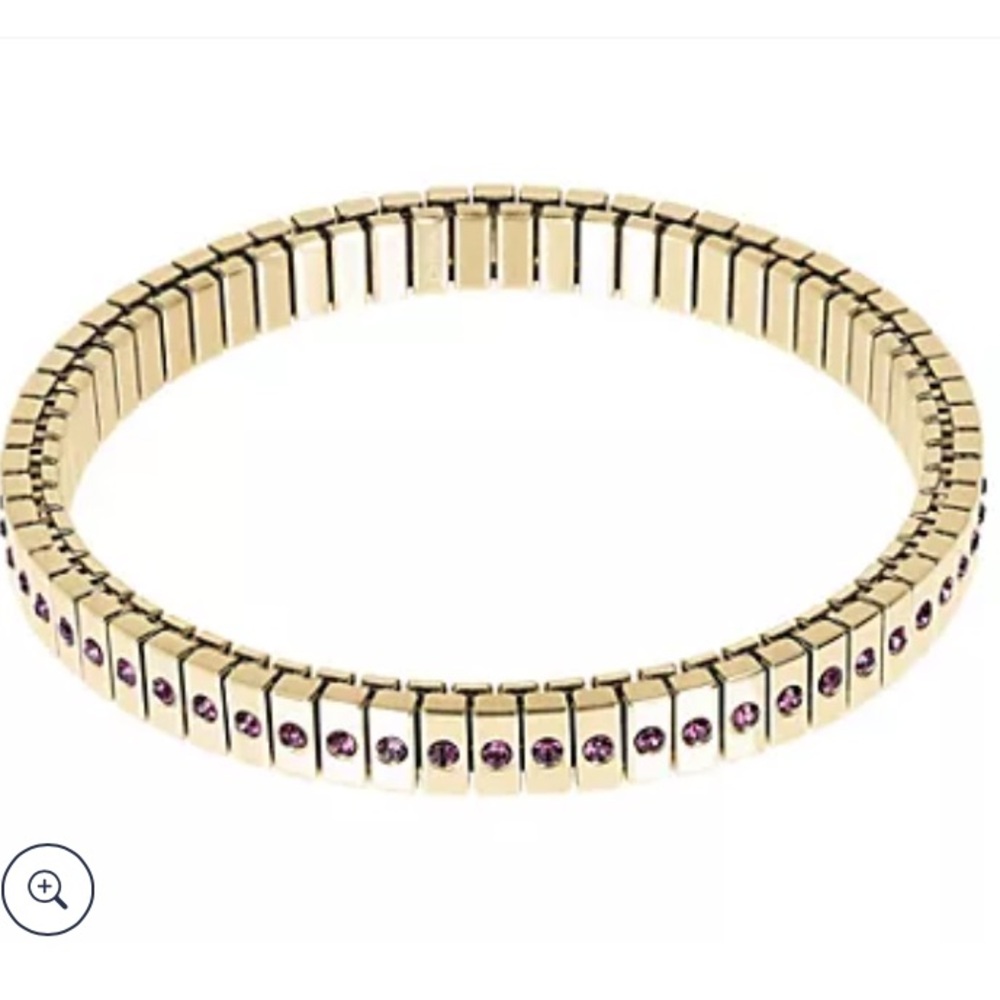 QVC Steel by Design Goldtone Crystal Accent Stretch Bracelet